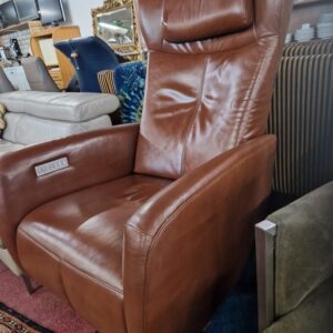 Elektrische sta-op stoel cognac kleurig – luxe relaxfauteuil