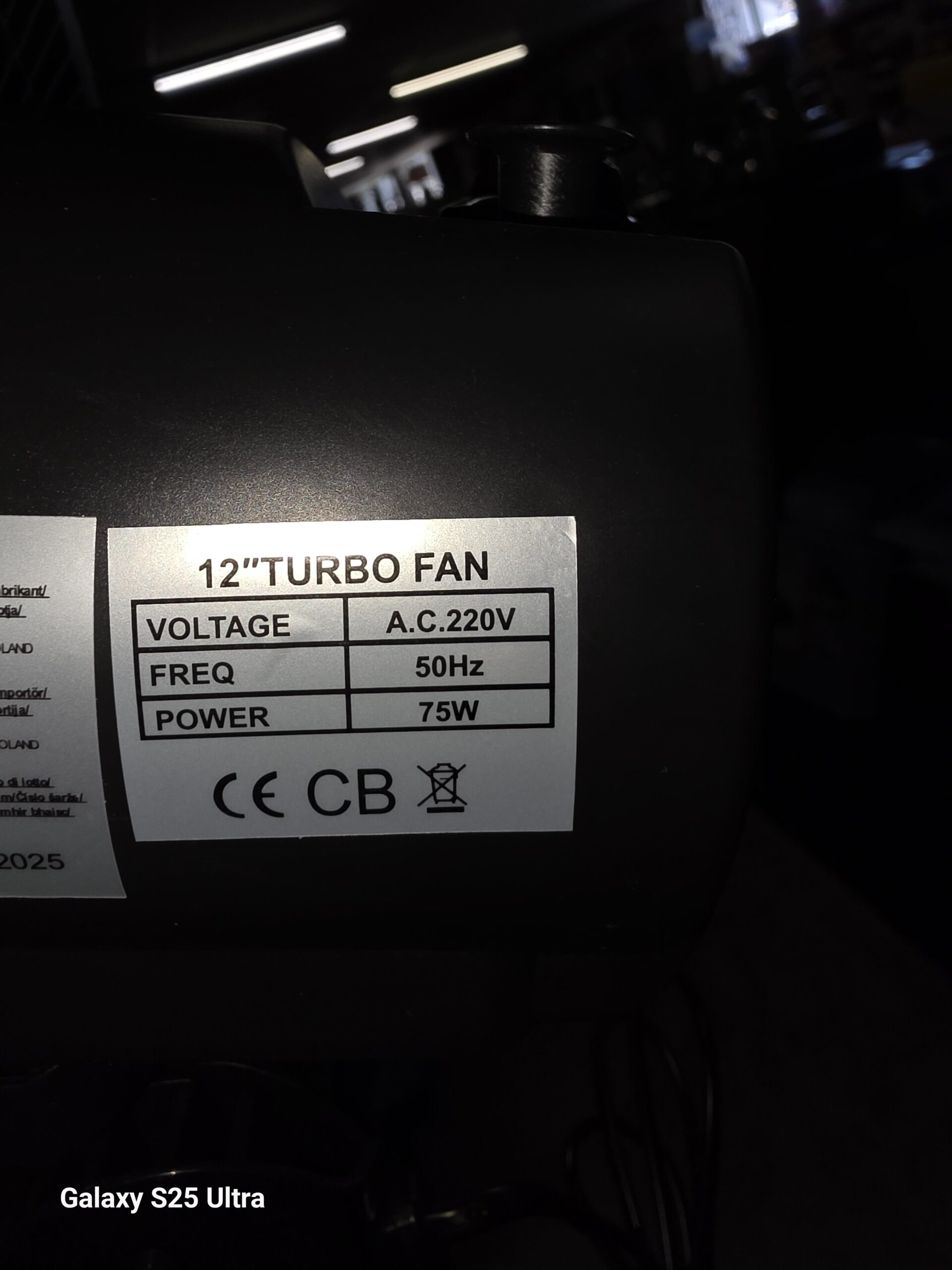 Staande Turbo Ventilator 12" – 75W – Verstelbaar – Zwart/Grijs - Afbeelding 2