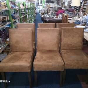 Set van 6 eetkamerstoelen – Cognac – Industriële uitstraling